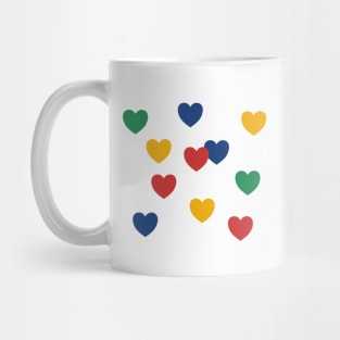 Rainbow hearts abstract, bight and cheerful multi colored hearts Mug